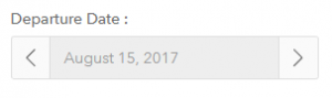 Change departure date by left or right arrows