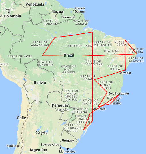 Brazil Flight Map