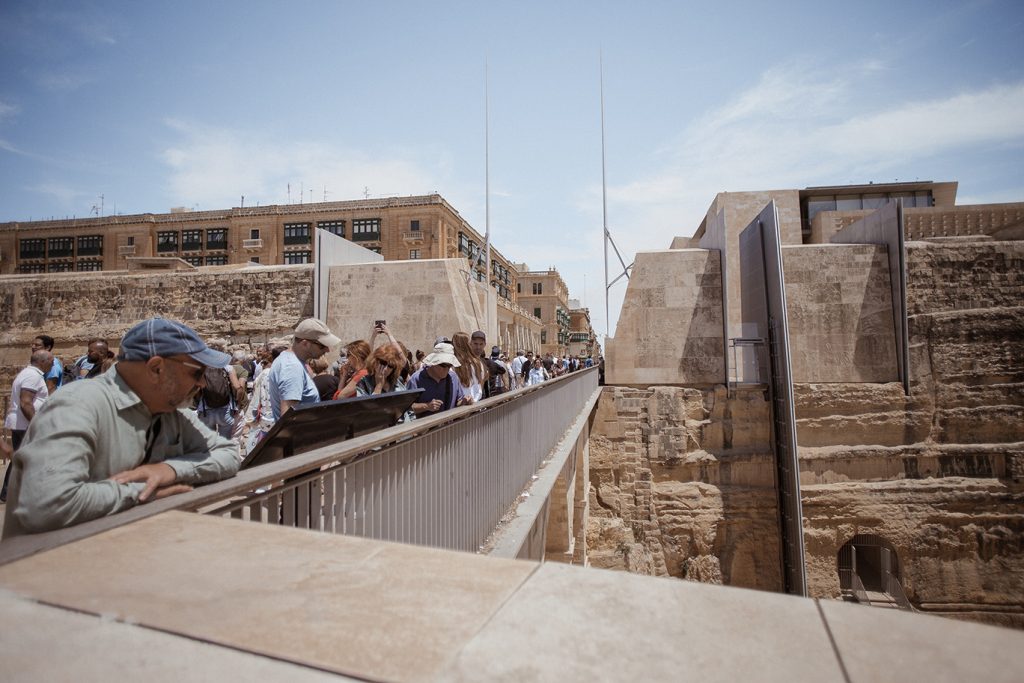 the main entrance to Valetta city, Malta