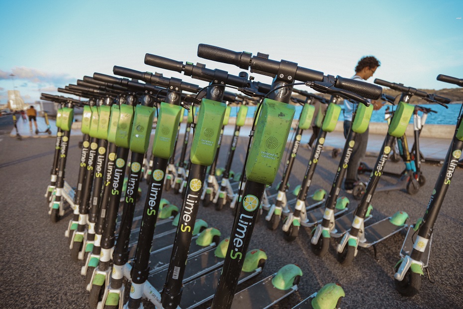 Lime scooters in Lisbon