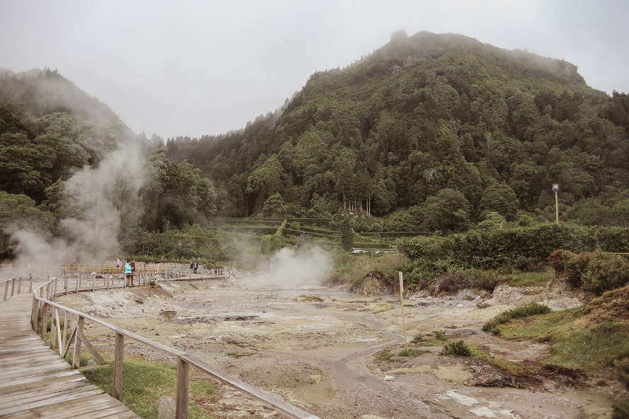 complex of geothermal springs near Lagoa das Furnas