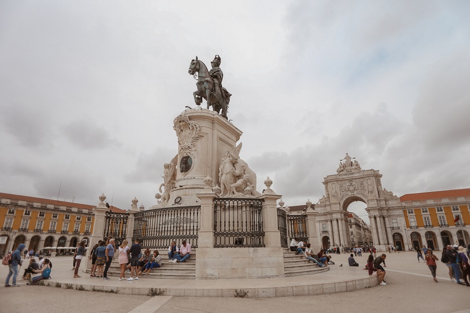 Commerce Square near the Tagus river in Lisbon