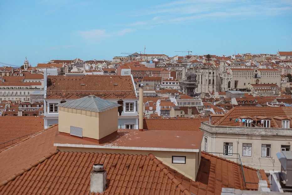 Lisbon city view from the top of Sao Vicente De Fora monastery