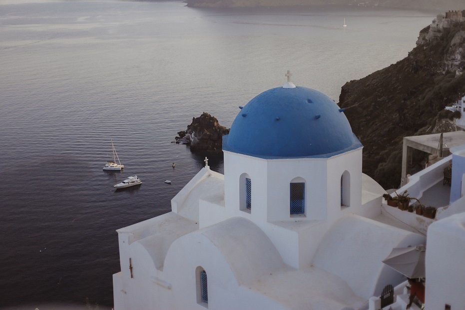 blue-domed church