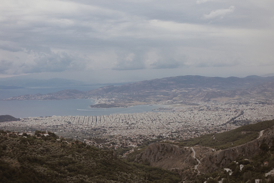 Volos city view from the mountain